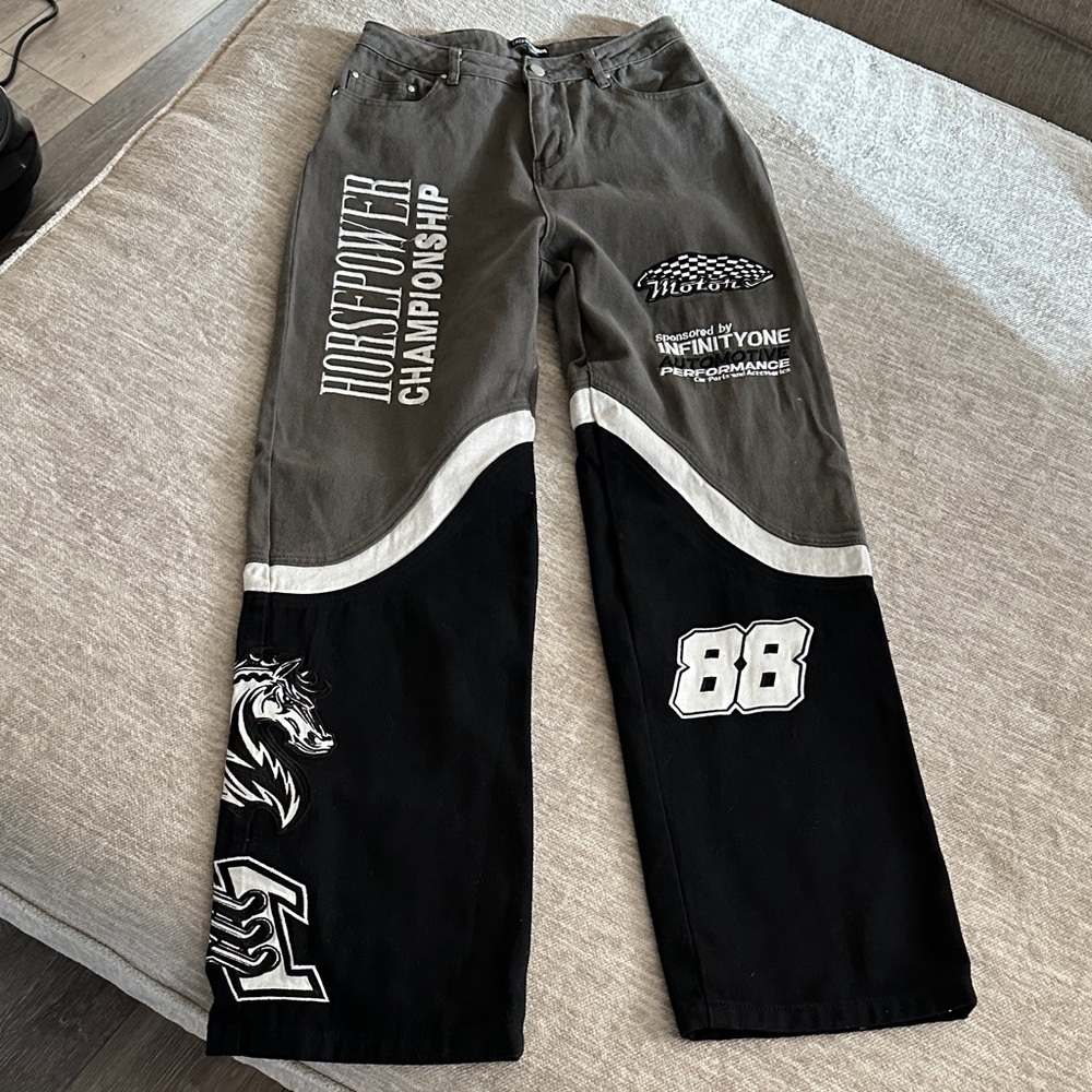 Women's Black and Gray "Full Speed Ahead" jeans